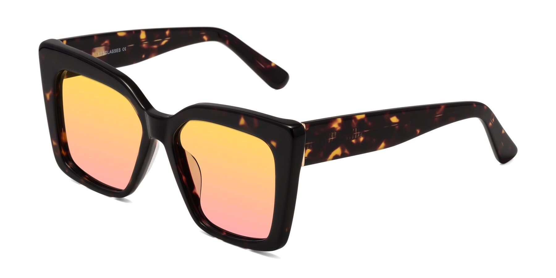 Angle of Hagen in Tortoise with Yellow / Pink Gradient Lenses