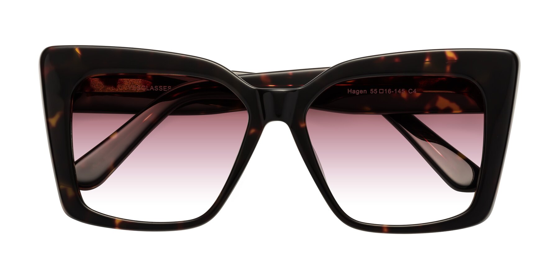 Folded Front of Hagen in Tortoise with Garnet Gradient Lenses