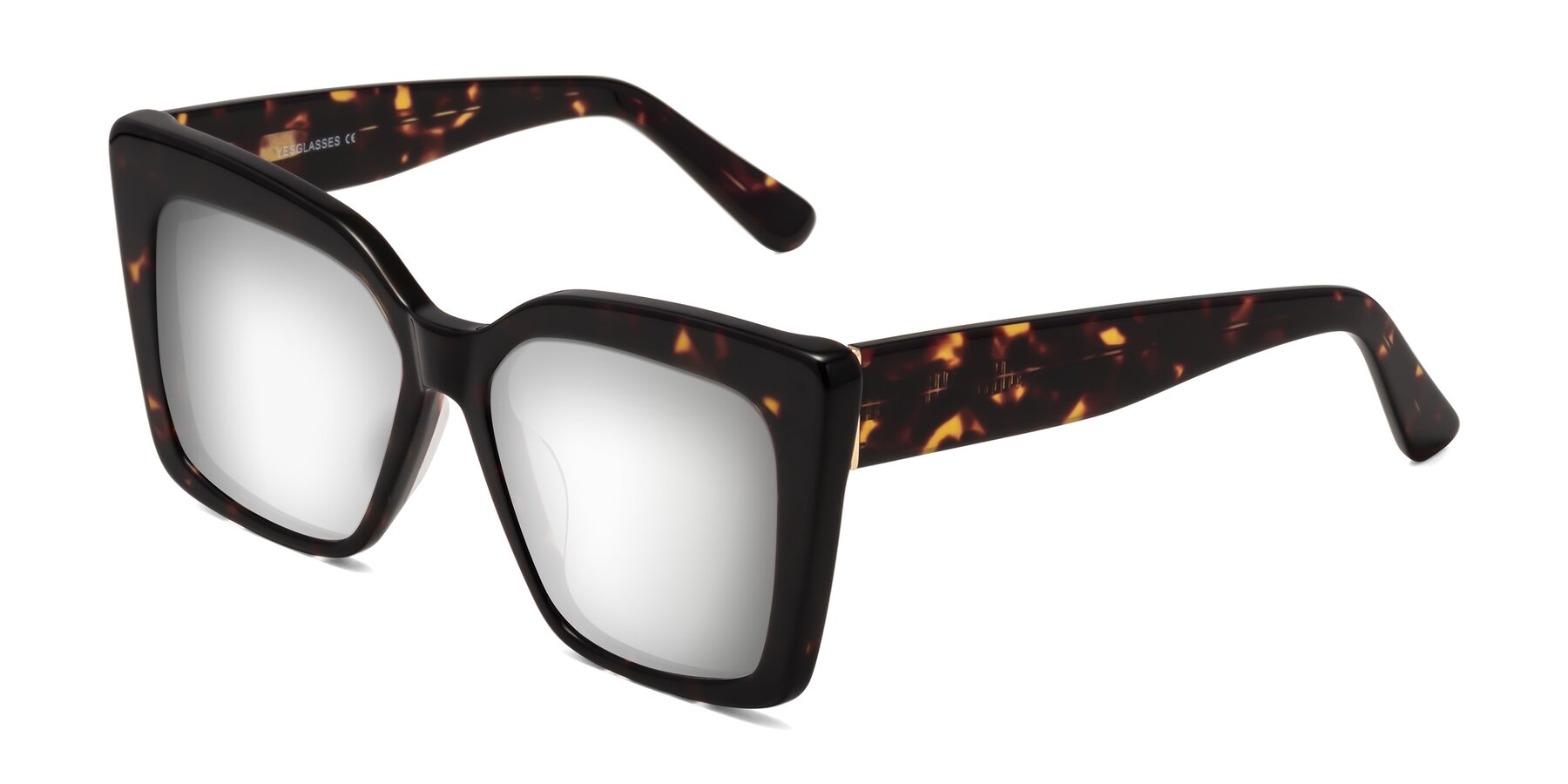 Angle of Hagen in Tortoise with Silver Mirrored Lenses
