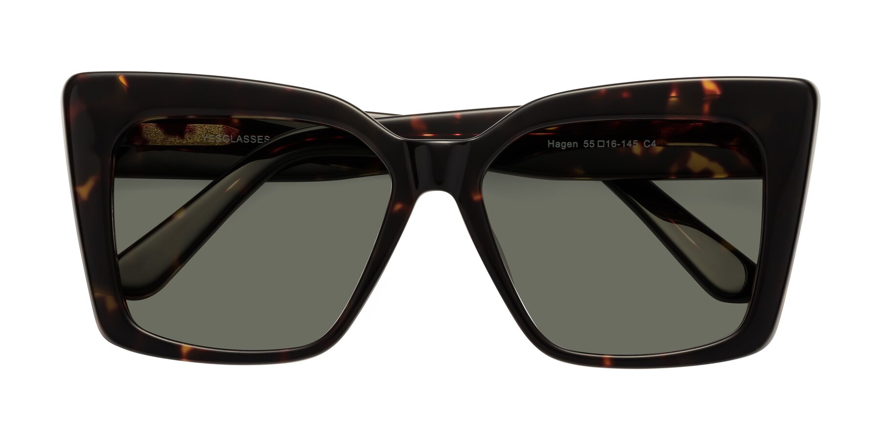 Folded Front of Hagen in Tortoise with Gray Polarized Lenses