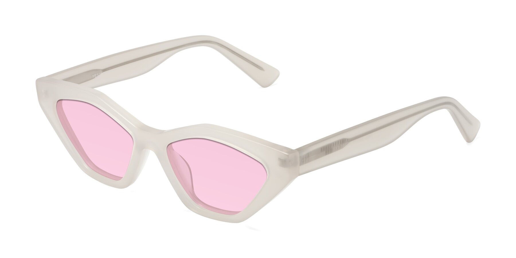 Angle of Riley in Beige with Light Pink Tinted Lenses