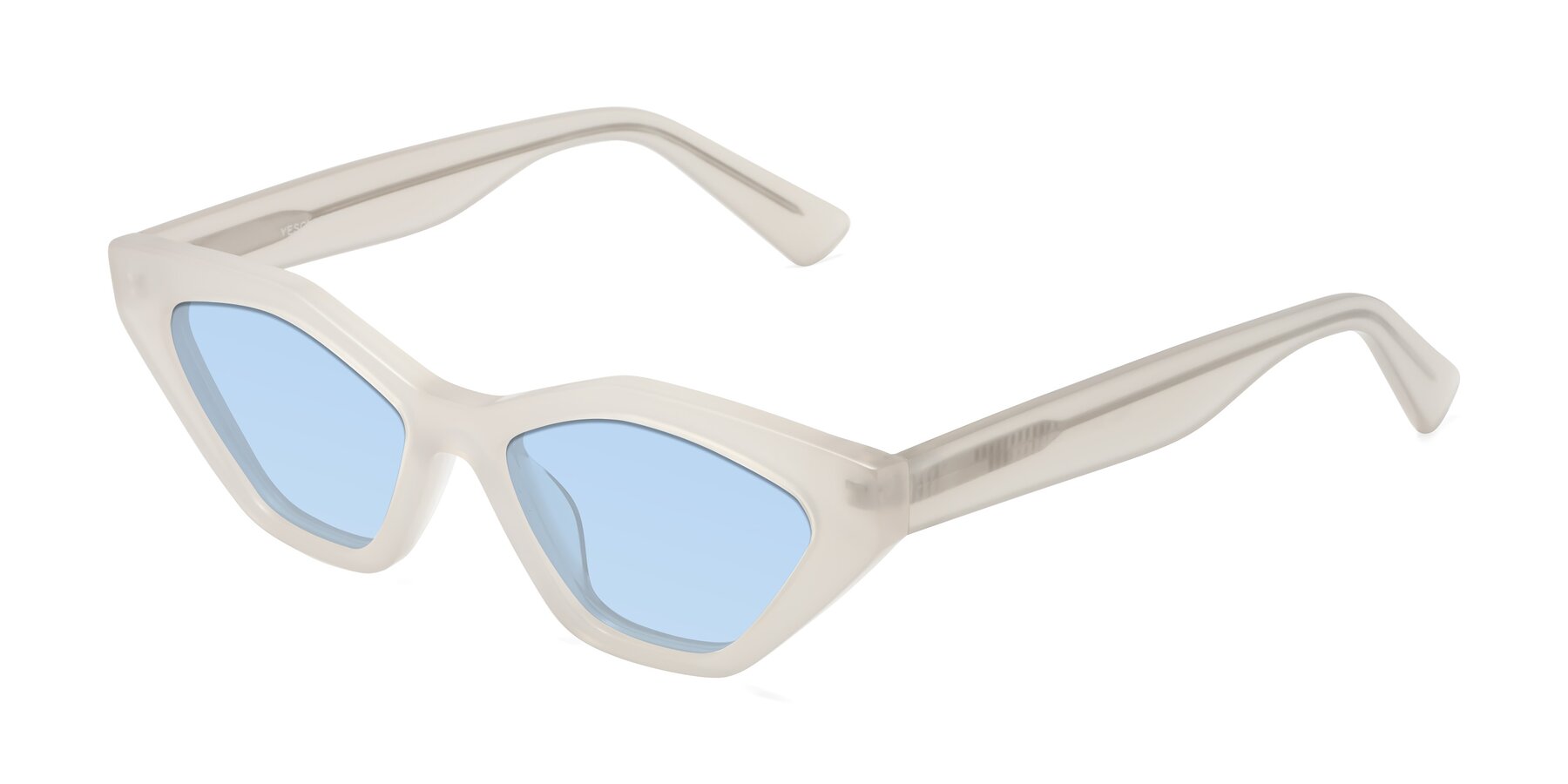 Angle of Riley in Beige with Light Blue Tinted Lenses