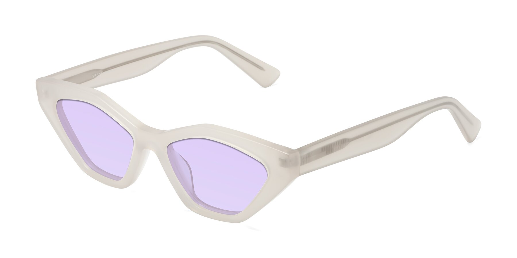 Angle of Riley in Beige with Light Purple Tinted Lenses