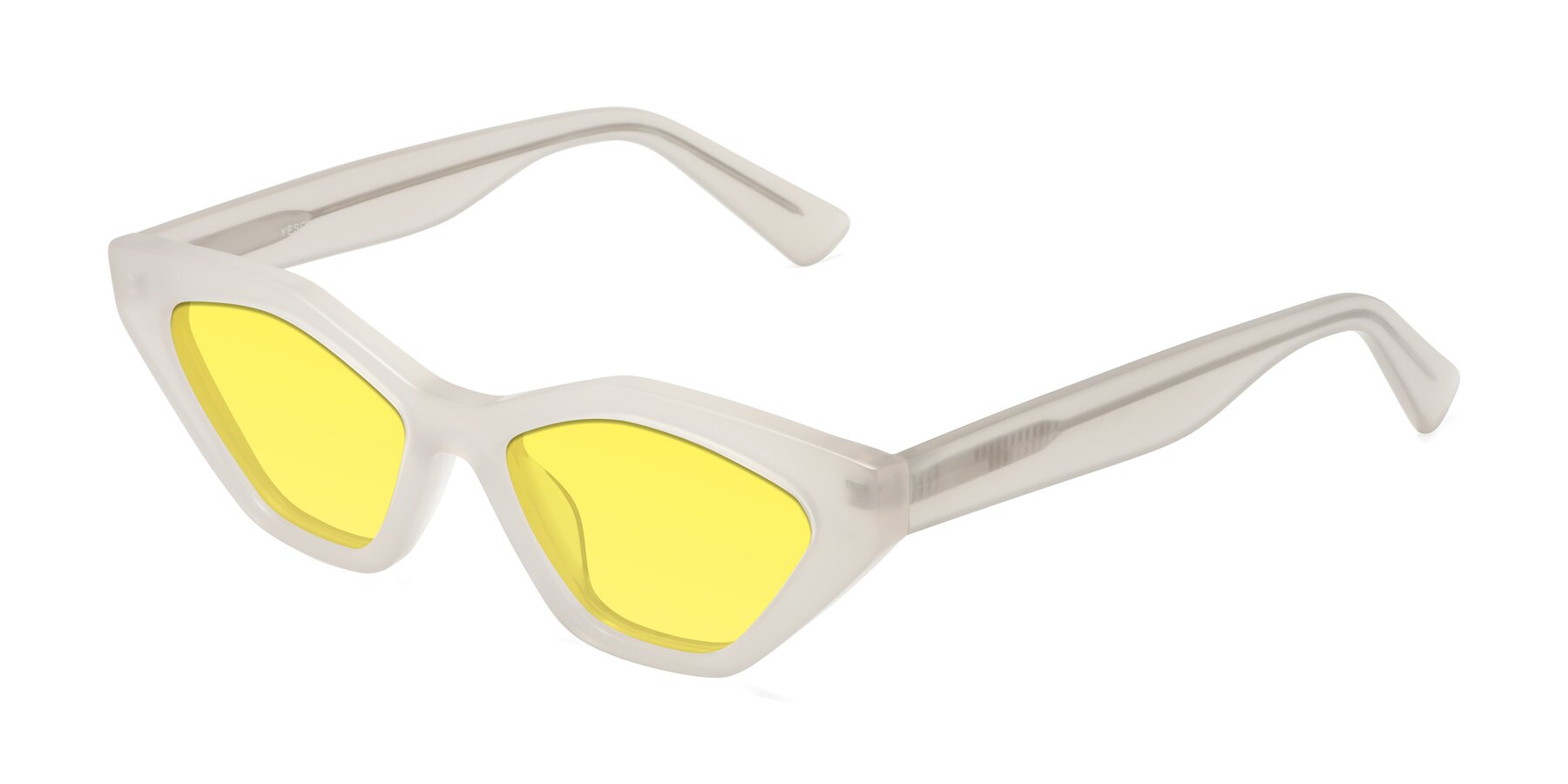 Angle of Riley in Beige with Medium Yellow Tinted Lenses