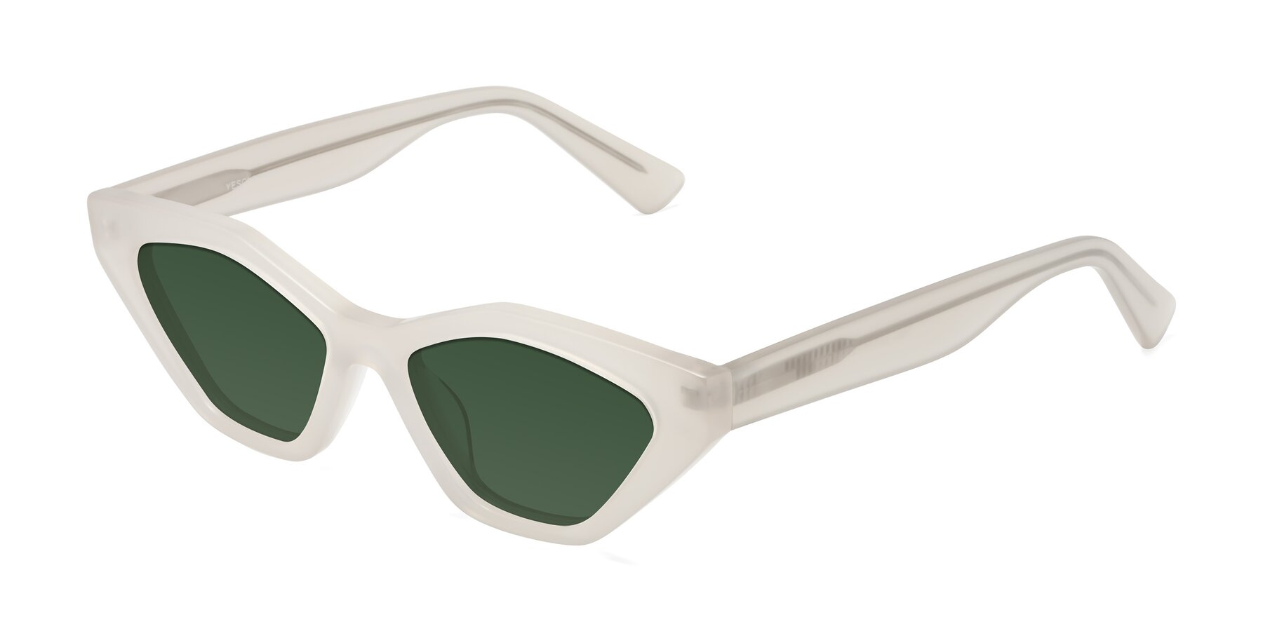 Angle of Riley in Beige with Green Tinted Lenses