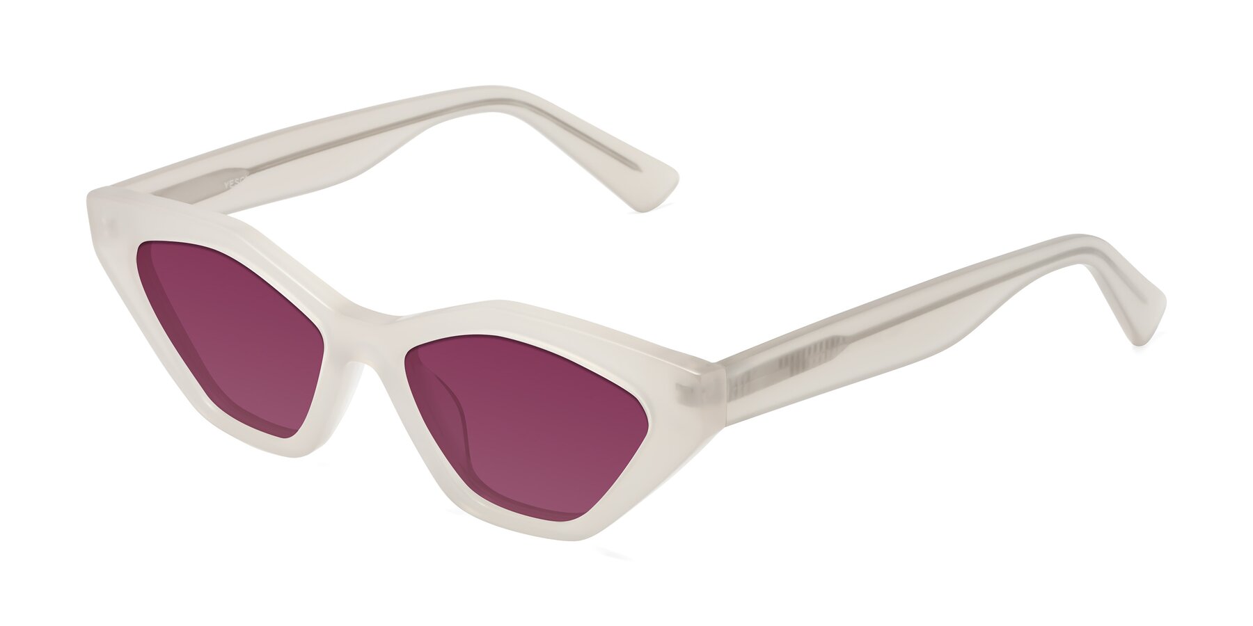 Angle of Riley in Beige with Wine Tinted Lenses