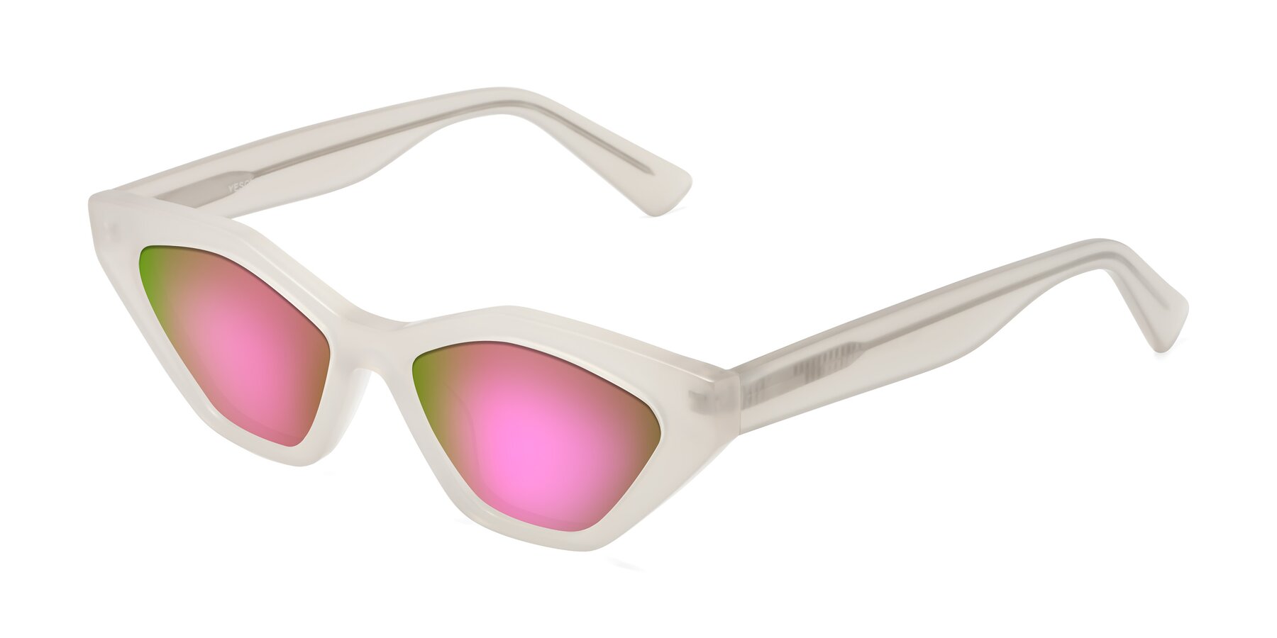 Angle of Riley in Beige with Pink Mirrored Lenses