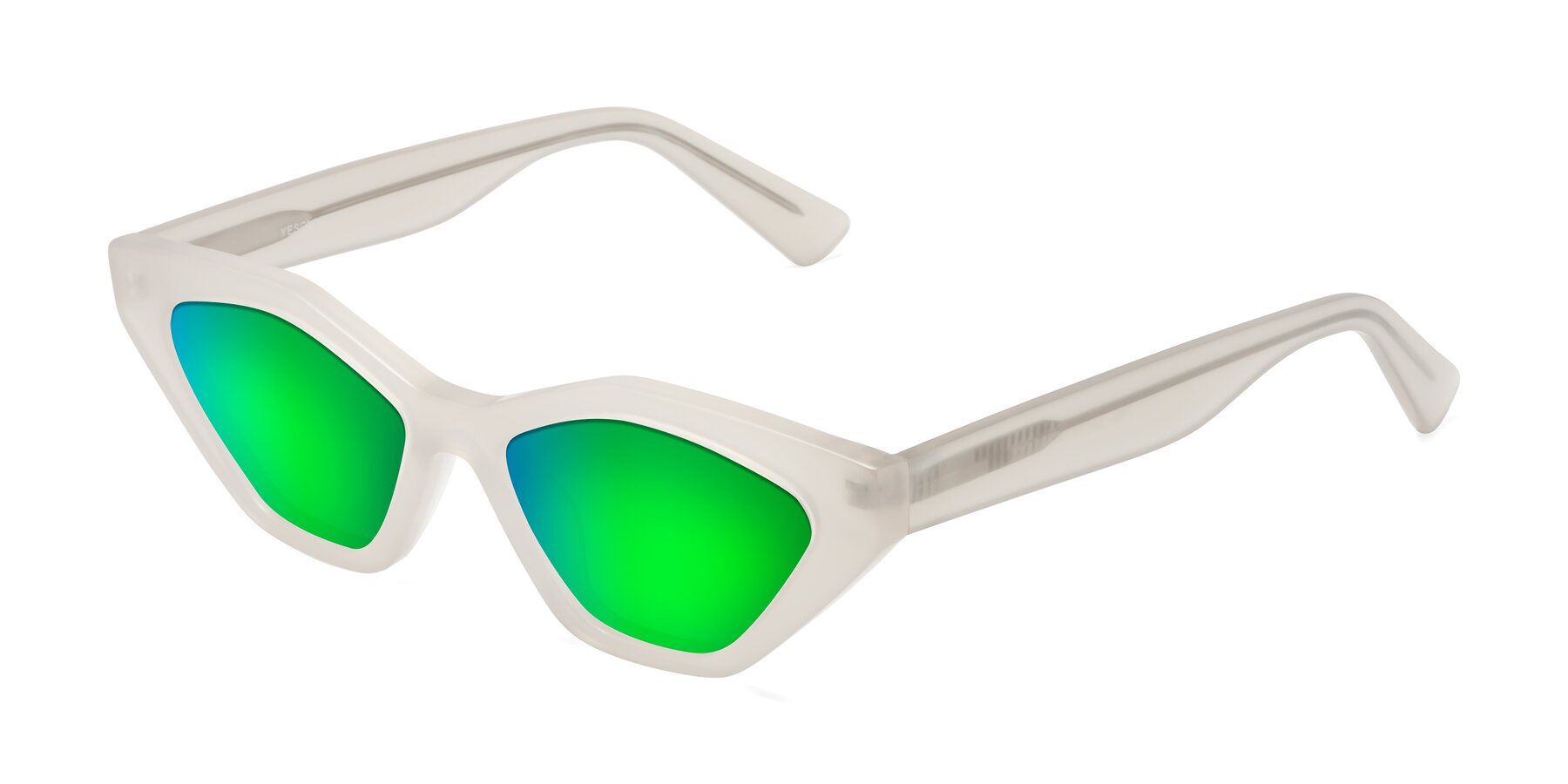 Angle of Riley in Beige with Green Mirrored Lenses