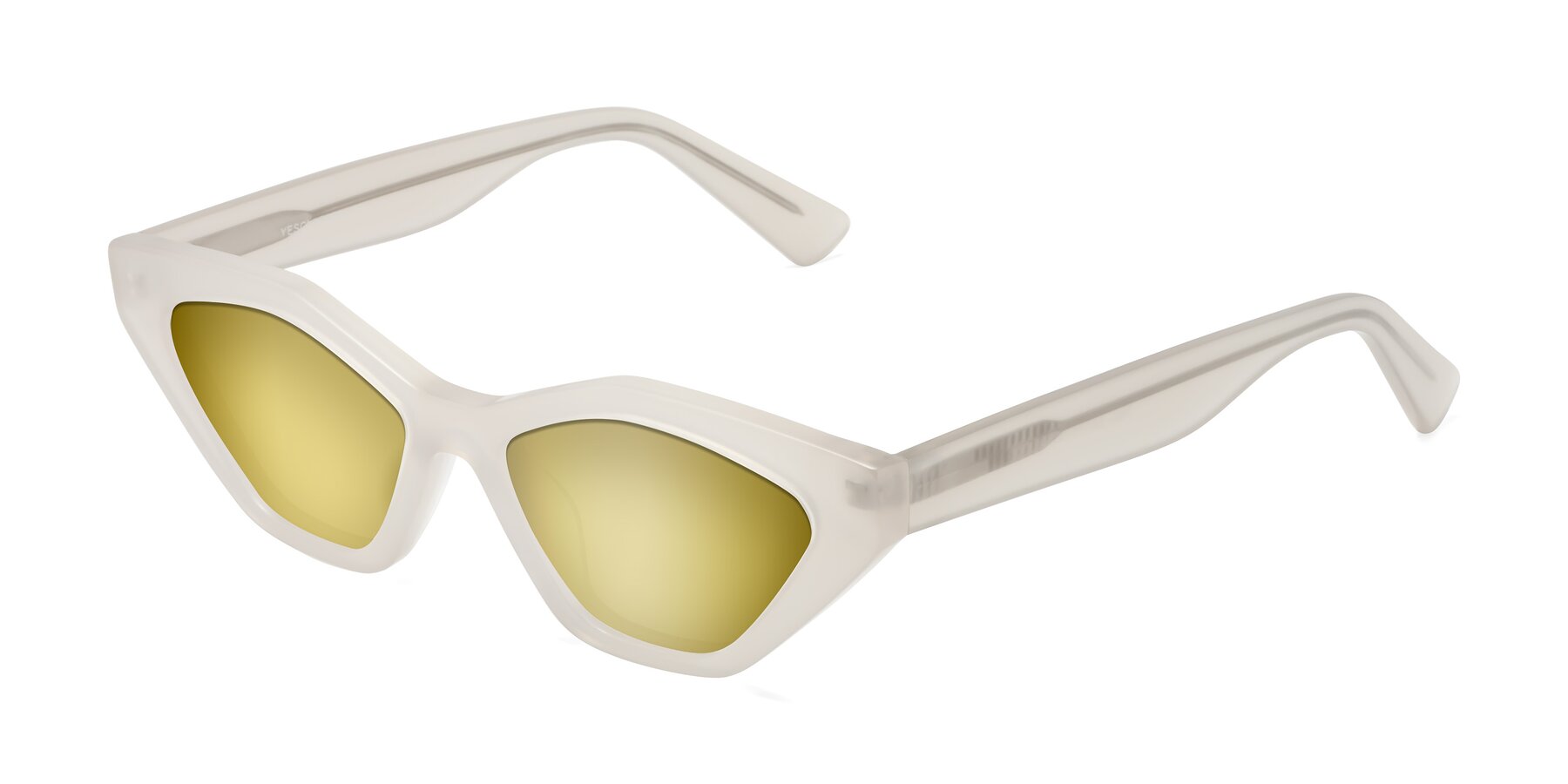 Angle of Riley in Beige with Gold Mirrored Lenses