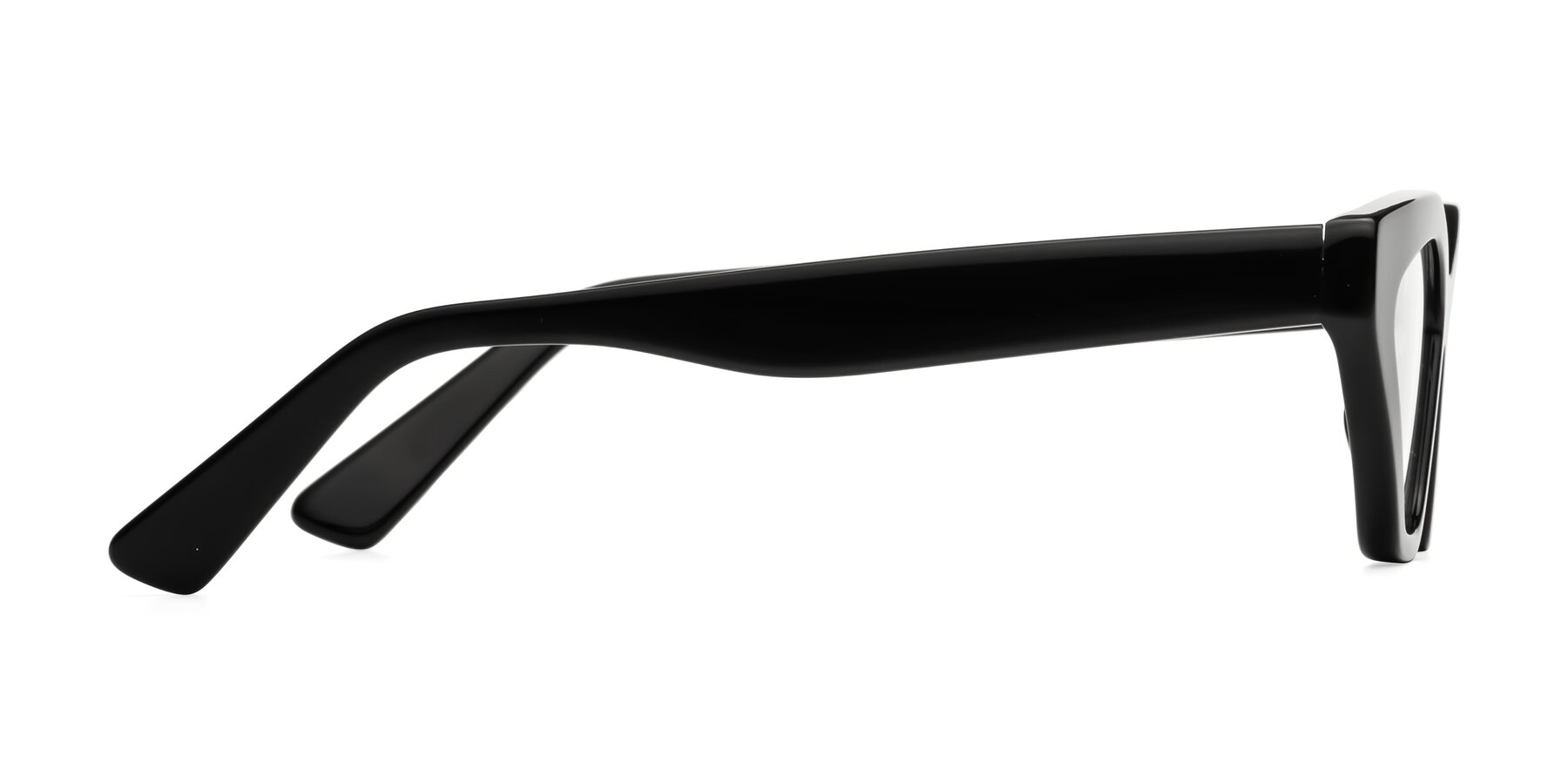 Side of Riley in Black with Clear Reading Eyeglass Lenses