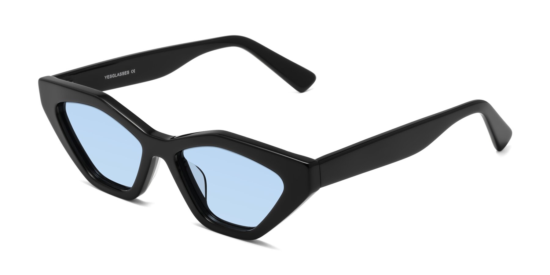Angle of Riley in Black with Light Blue Tinted Lenses