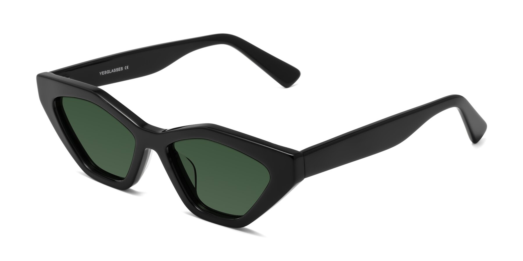 Angle of Riley in Black with Green Tinted Lenses