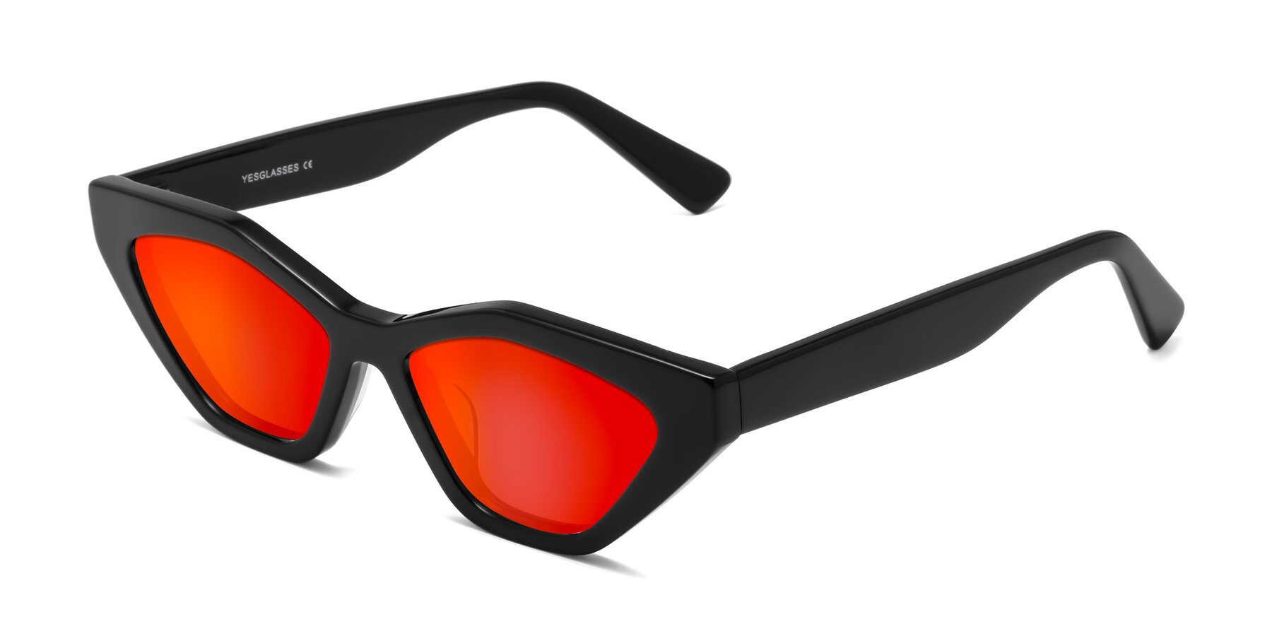 Angle of Riley in Black with Red Gold Mirrored Lenses