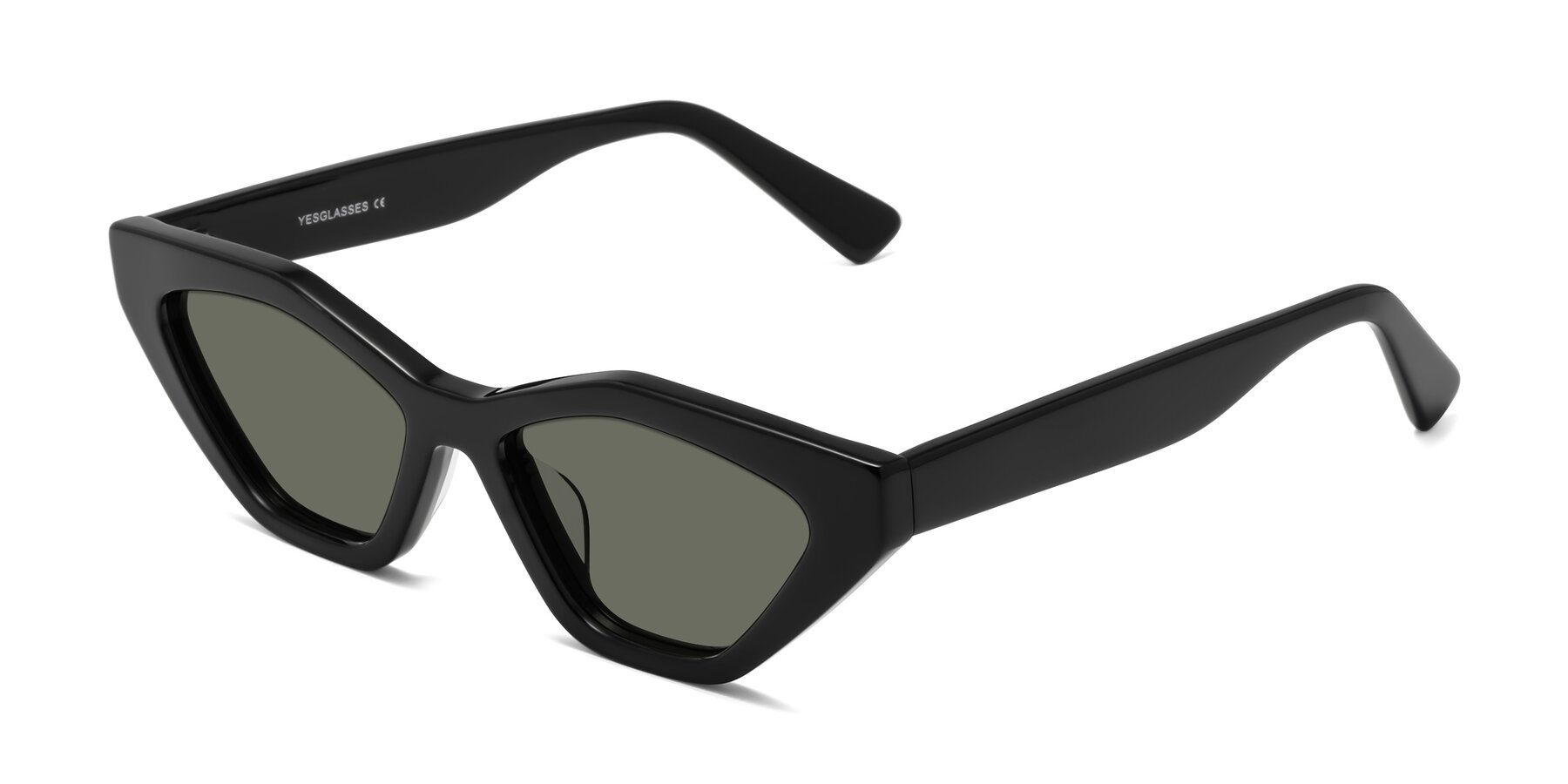 Angle of Riley in Black with Gray Polarized Lenses