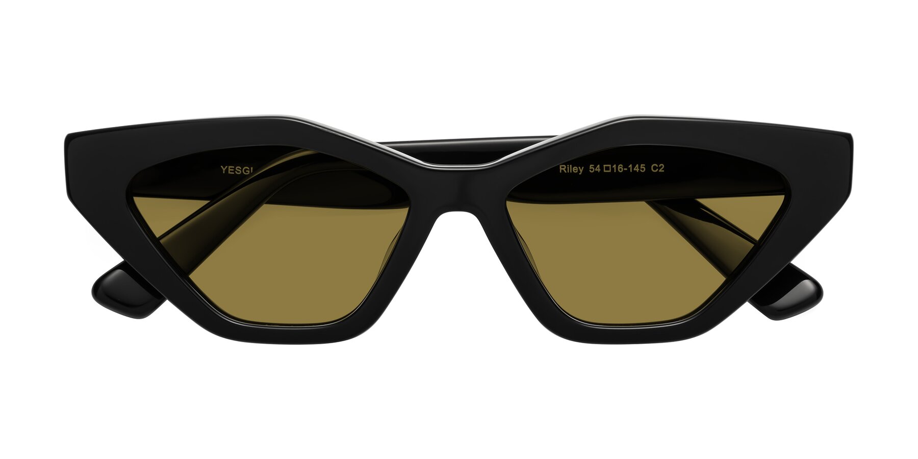 Folded Front of Riley in Black with Brown Polarized Lenses