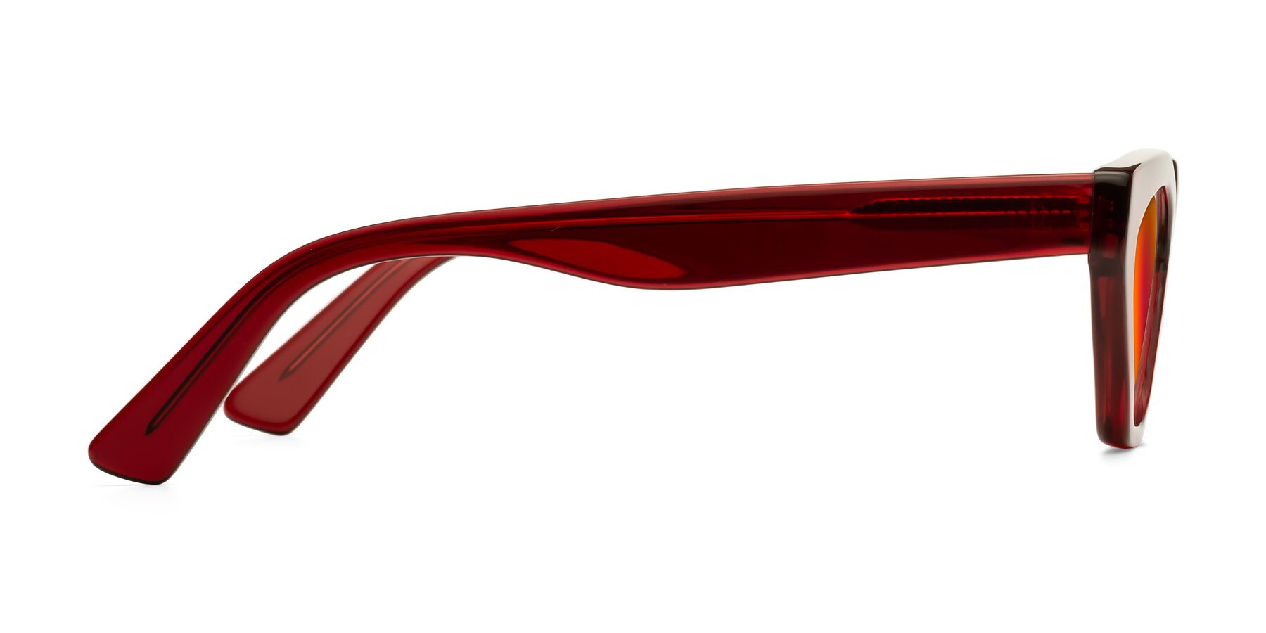Side of Riley in Wine with Red Gold Mirrored Lenses