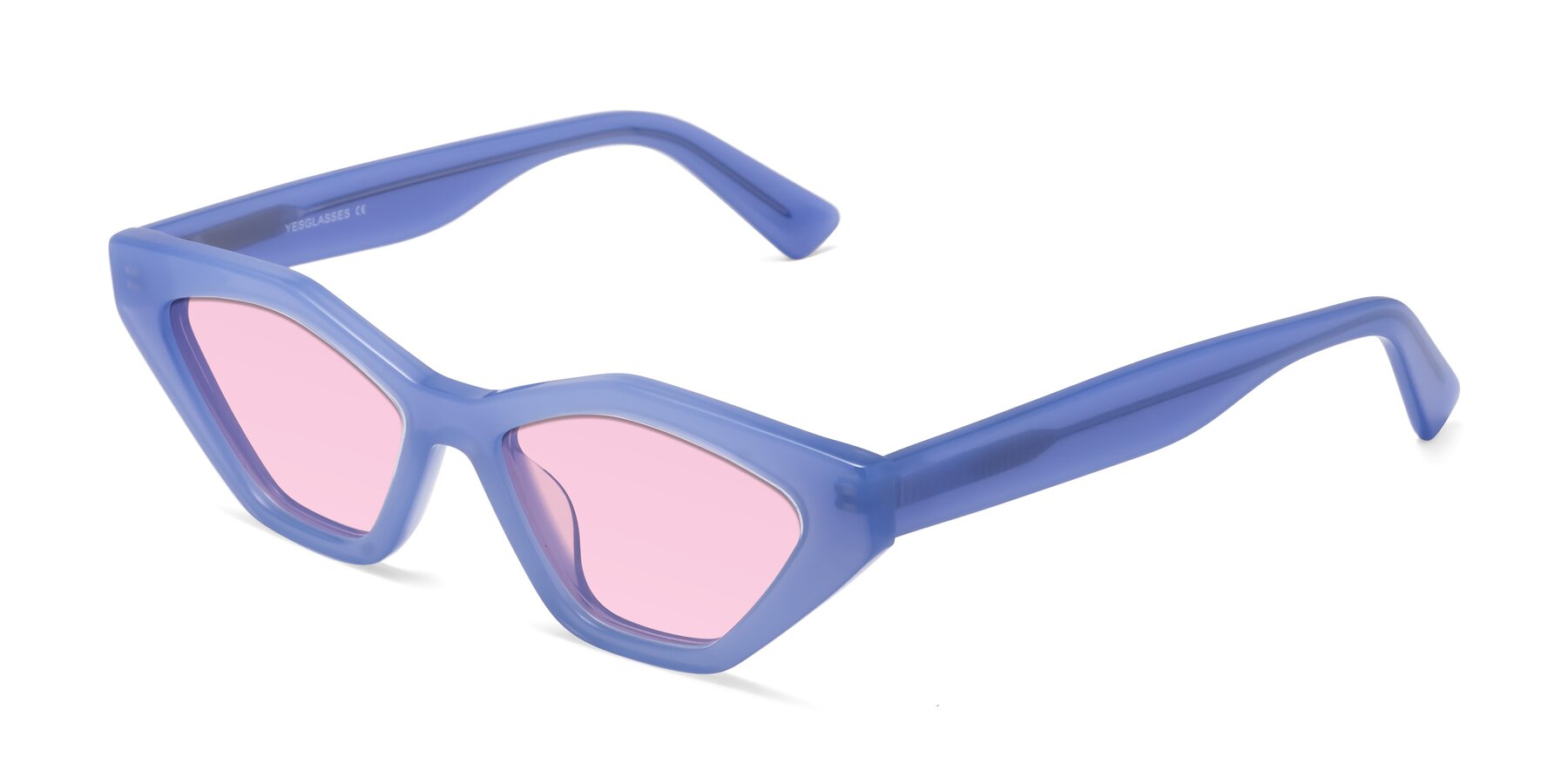 Angle of Riley in Sky Blue with Light Pink Tinted Lenses