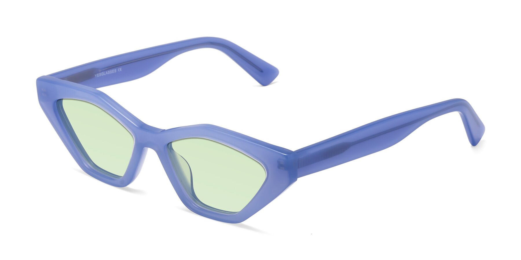 Angle of Riley in Sky Blue with Light Green Tinted Lenses