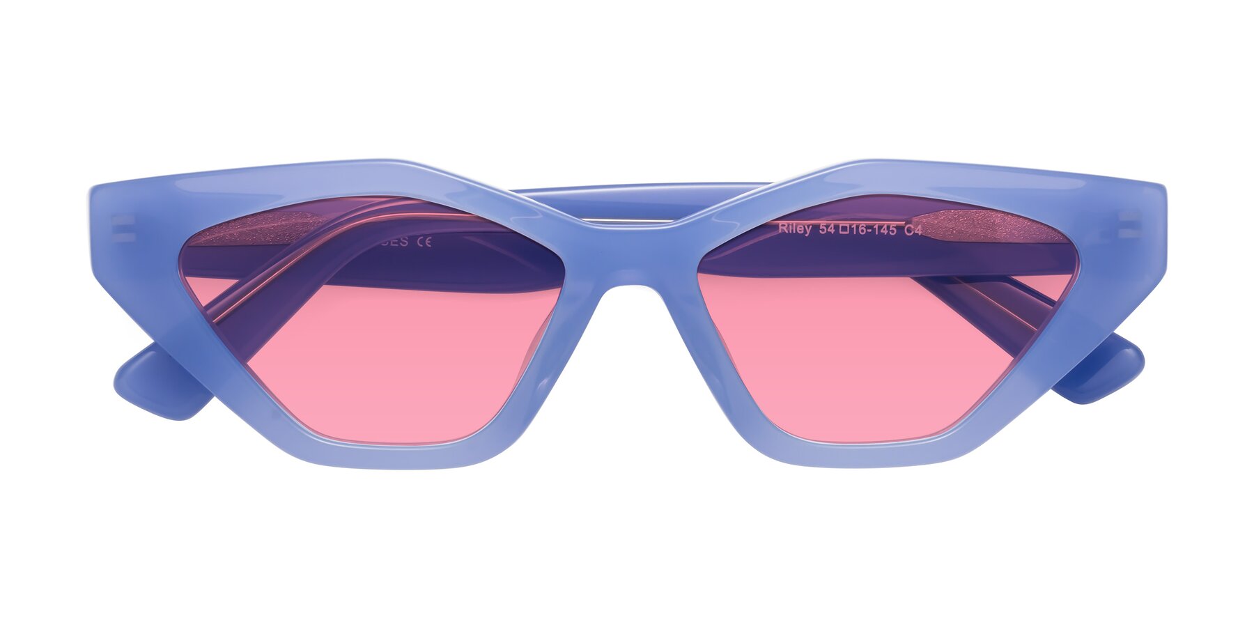 Folded Front of Riley in Sky Blue with Pink Tinted Lenses