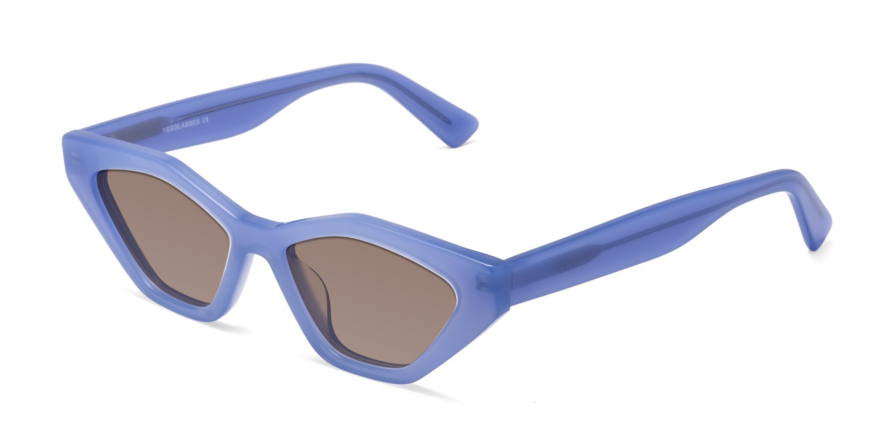 Angle of Riley in Sky Blue with Medium Brown Tinted Lenses