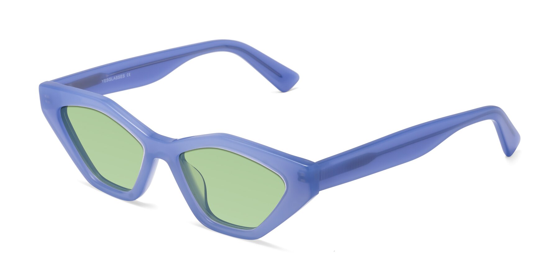 Angle of Riley in Sky Blue with Medium Green Tinted Lenses