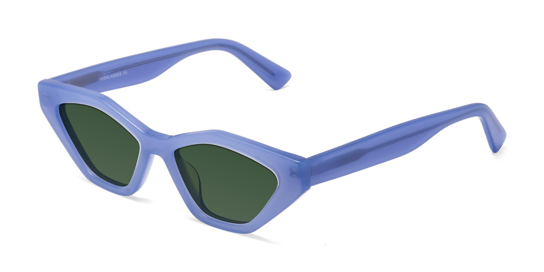 Angle of Riley in Sky Blue with Green Tinted Lenses