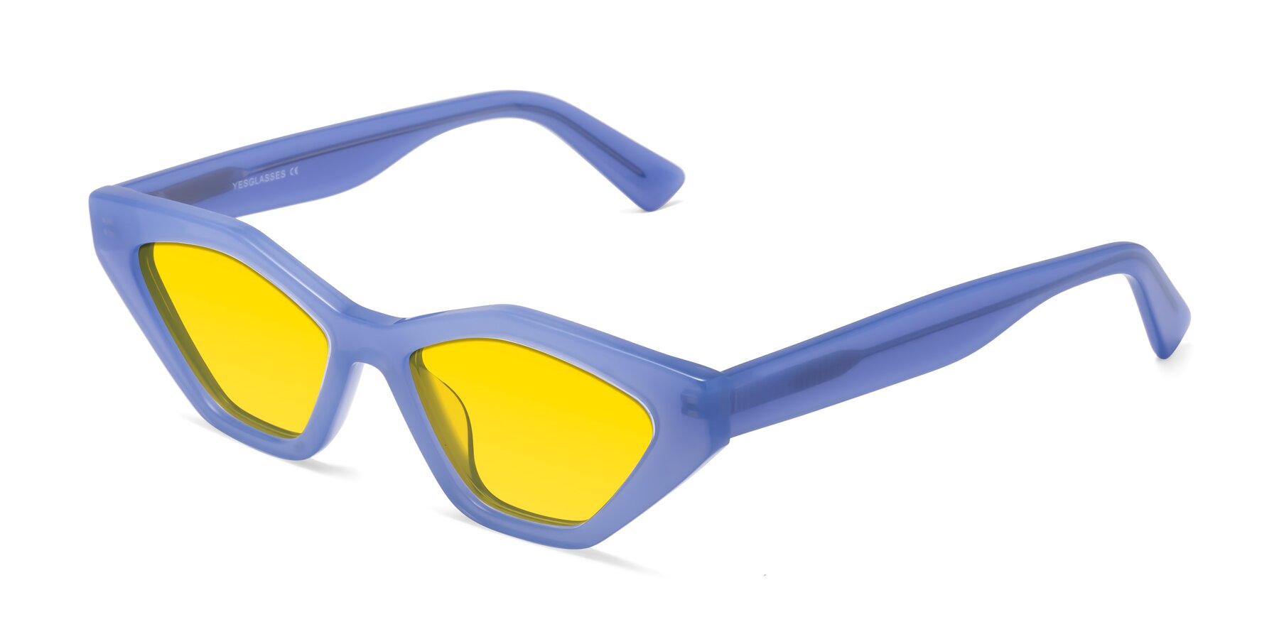 Angle of Riley in Sky Blue with Yellow Tinted Lenses