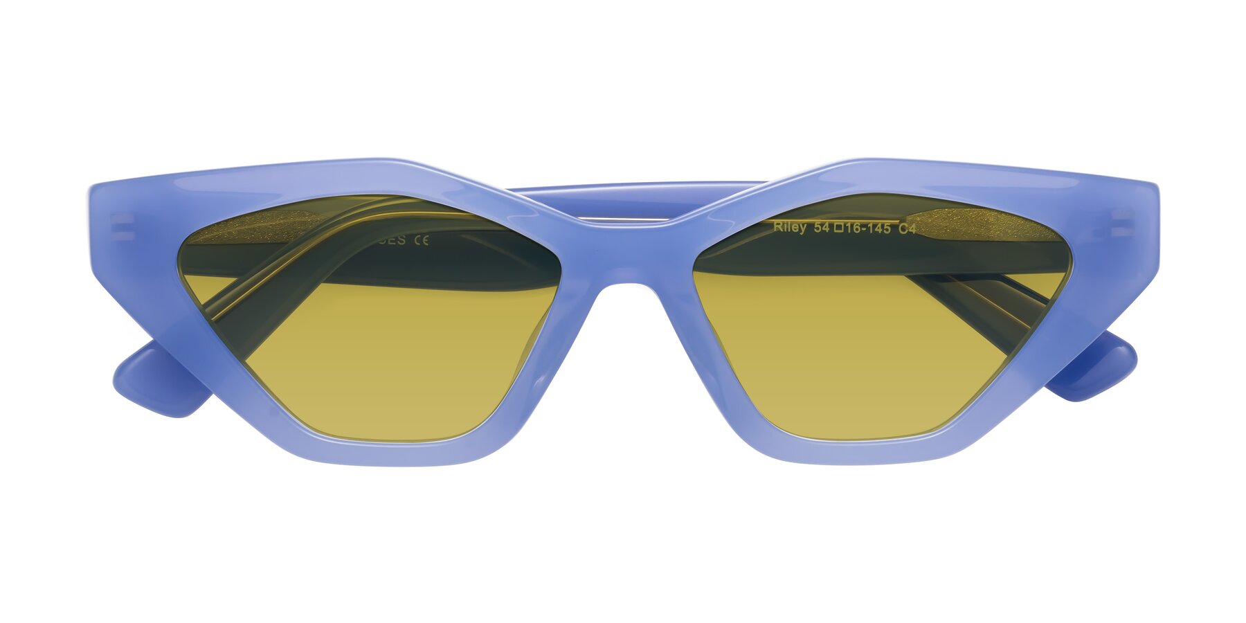 Folded Front of Riley in Sky Blue with Champagne Tinted Lenses