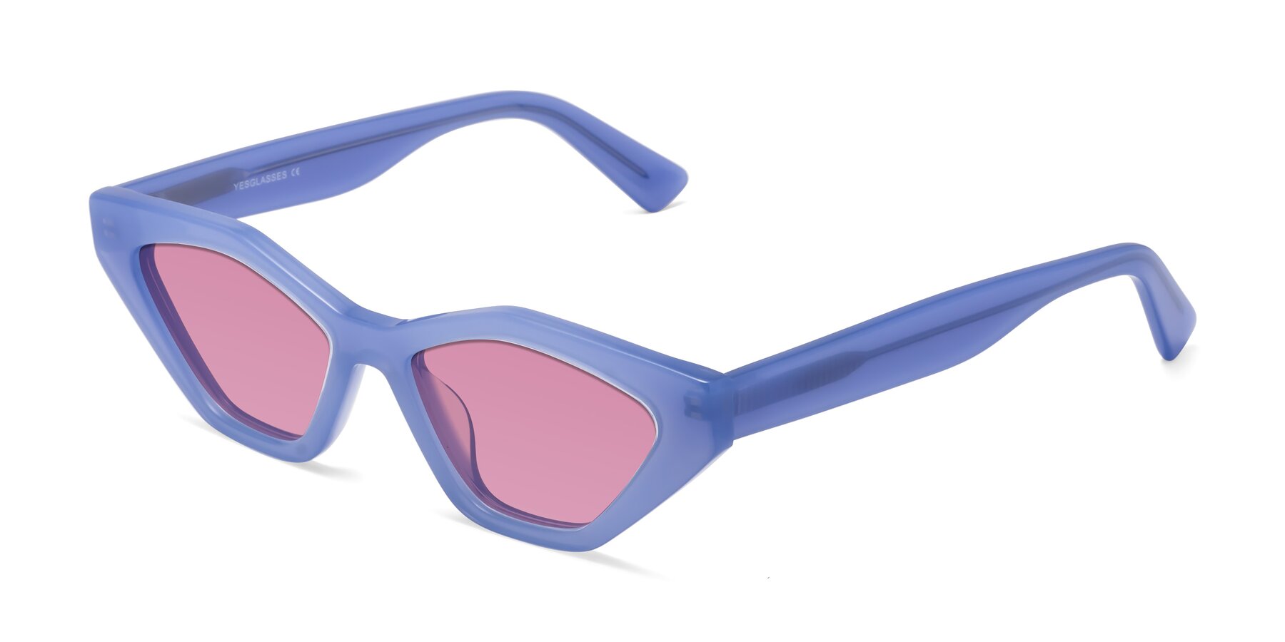 Angle of Riley in Sky Blue with Medium Wine Tinted Lenses