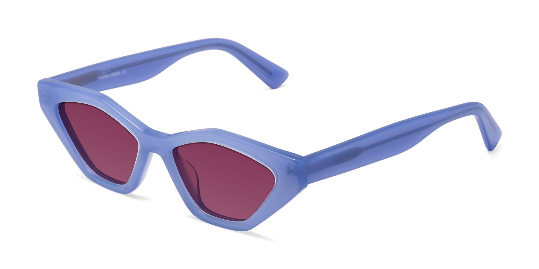 Angle of Riley in Sky Blue with Wine Tinted Lenses