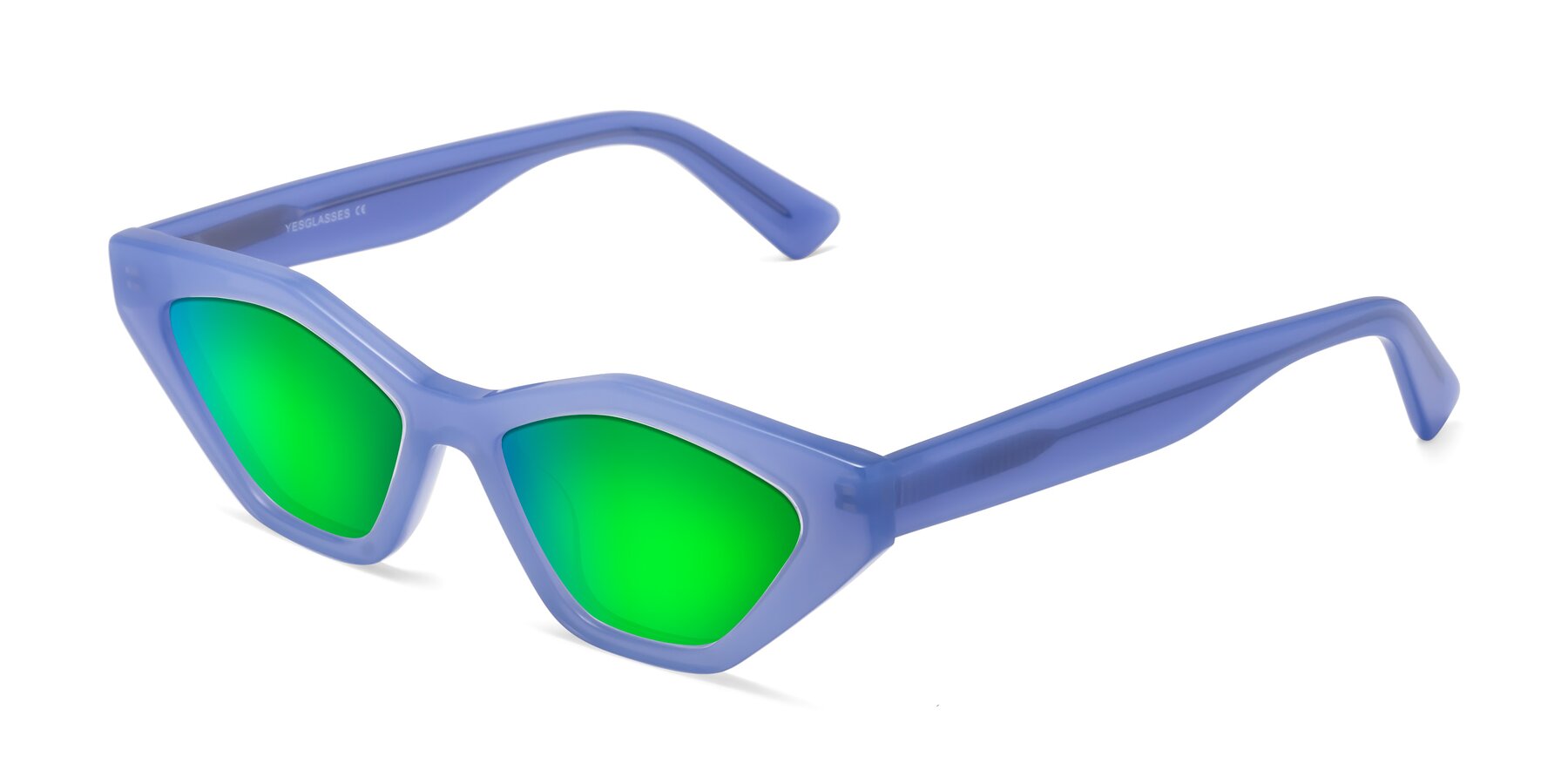 Angle of Riley in Sky Blue with Green Mirrored Lenses