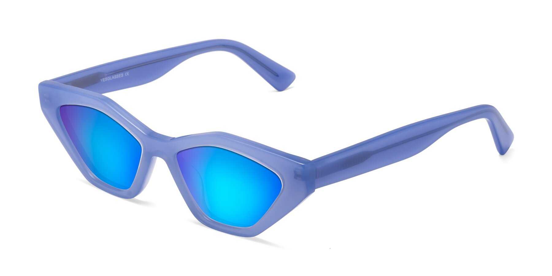 Angle of Riley in Sky Blue with Blue Mirrored Lenses