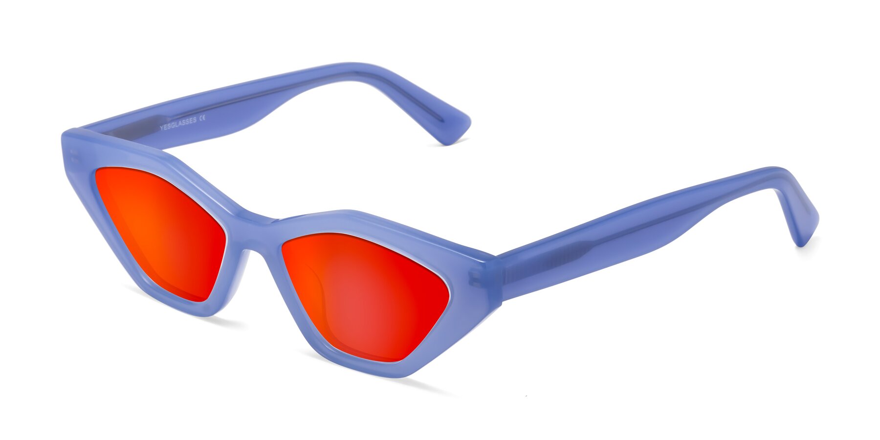 Angle of Riley in Sky Blue with Red Gold Mirrored Lenses