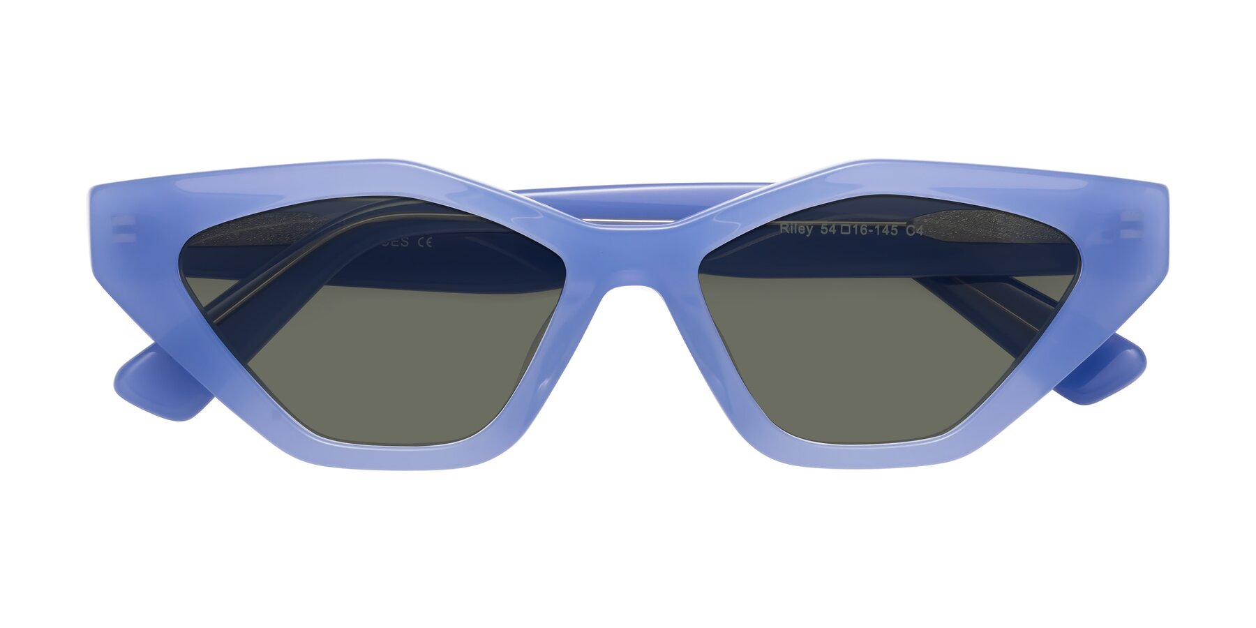 Folded Front of Riley in Sky Blue with Gray Polarized Lenses