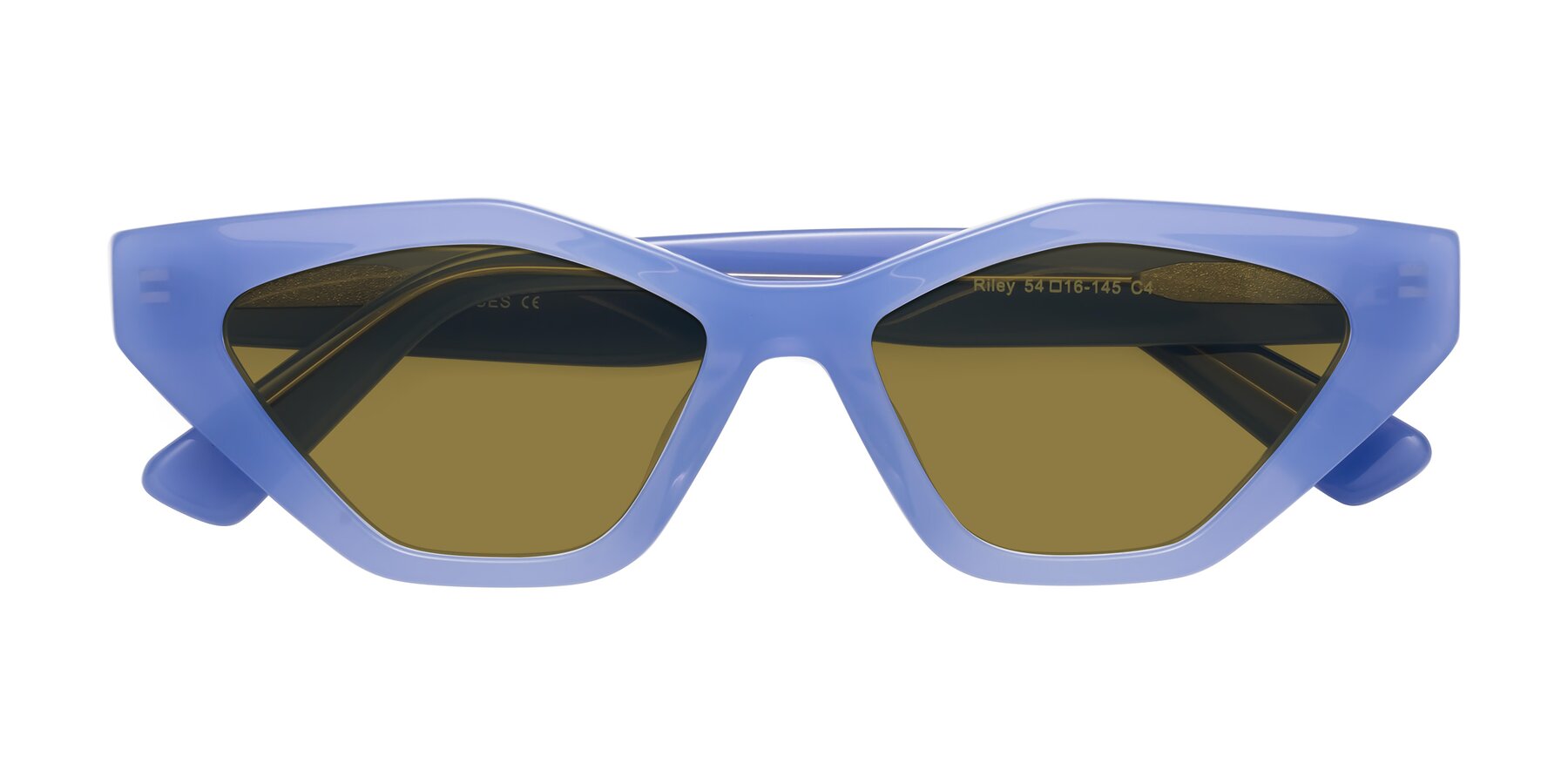 Folded Front of Riley in Sky Blue with Brown Polarized Lenses