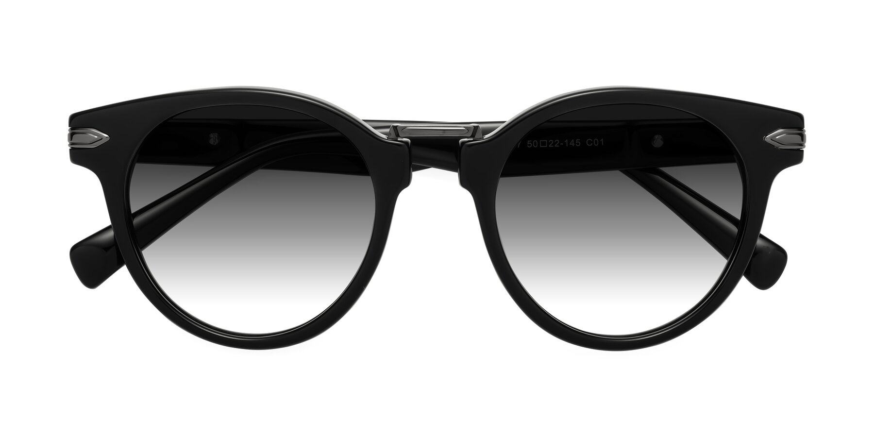 Folded Front of Alfonso in Black with Gray Gradient Lenses