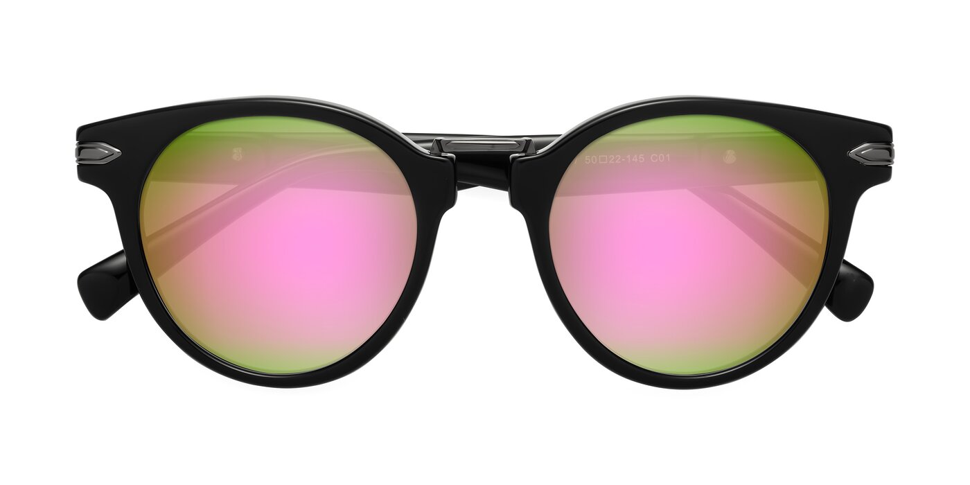 Alfonso - Black Flash Mirrored Sunglasses