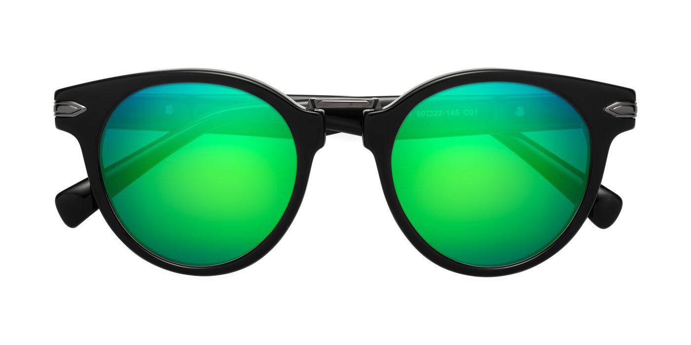 Alfonso - Black Flash Mirrored Sunglasses