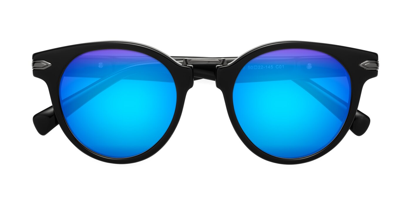 Alfonso - Black Flash Mirrored Sunglasses