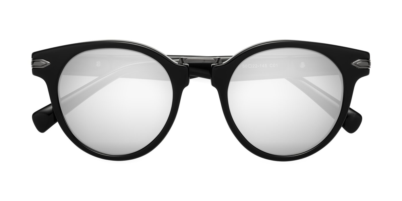 Alfonso - Black Flash Mirrored Sunglasses