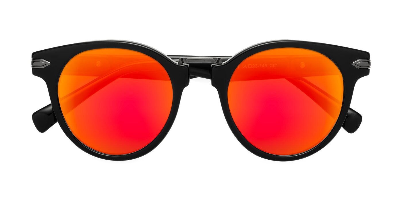 Alfonso - Black Flash Mirrored Sunglasses