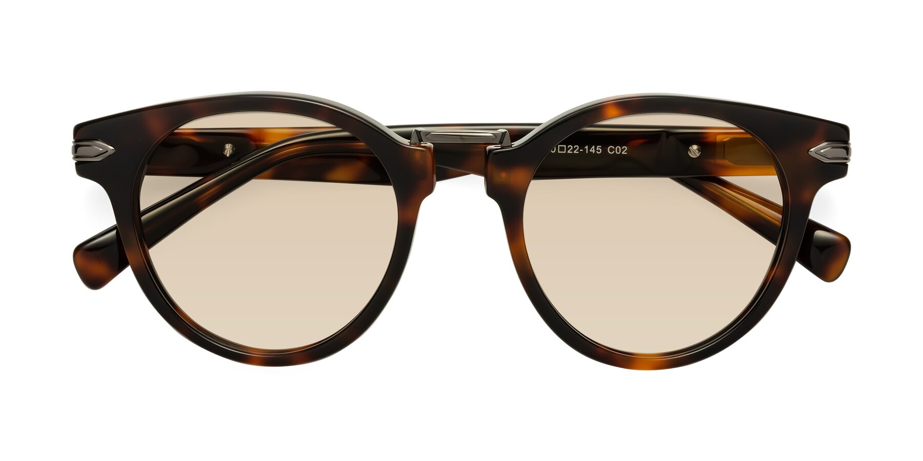 Folded Front of Alfonso in Tortoise with Light Brown Tinted Lenses