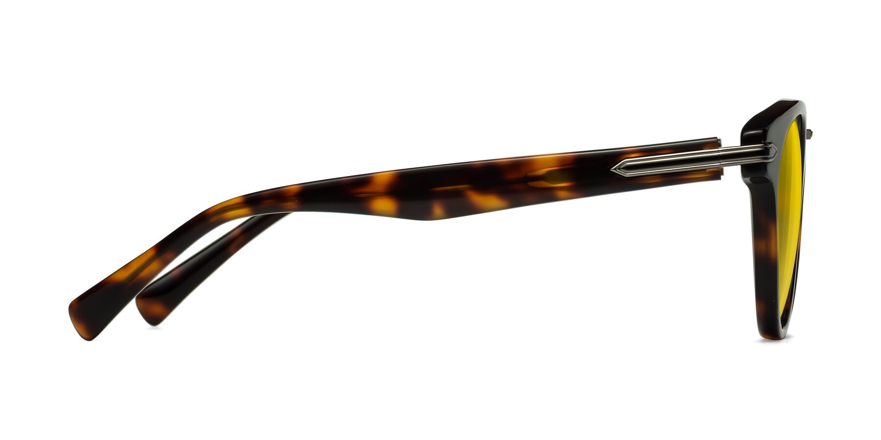 Side of Alfonso in Tortoise with Yellow Tinted Lenses