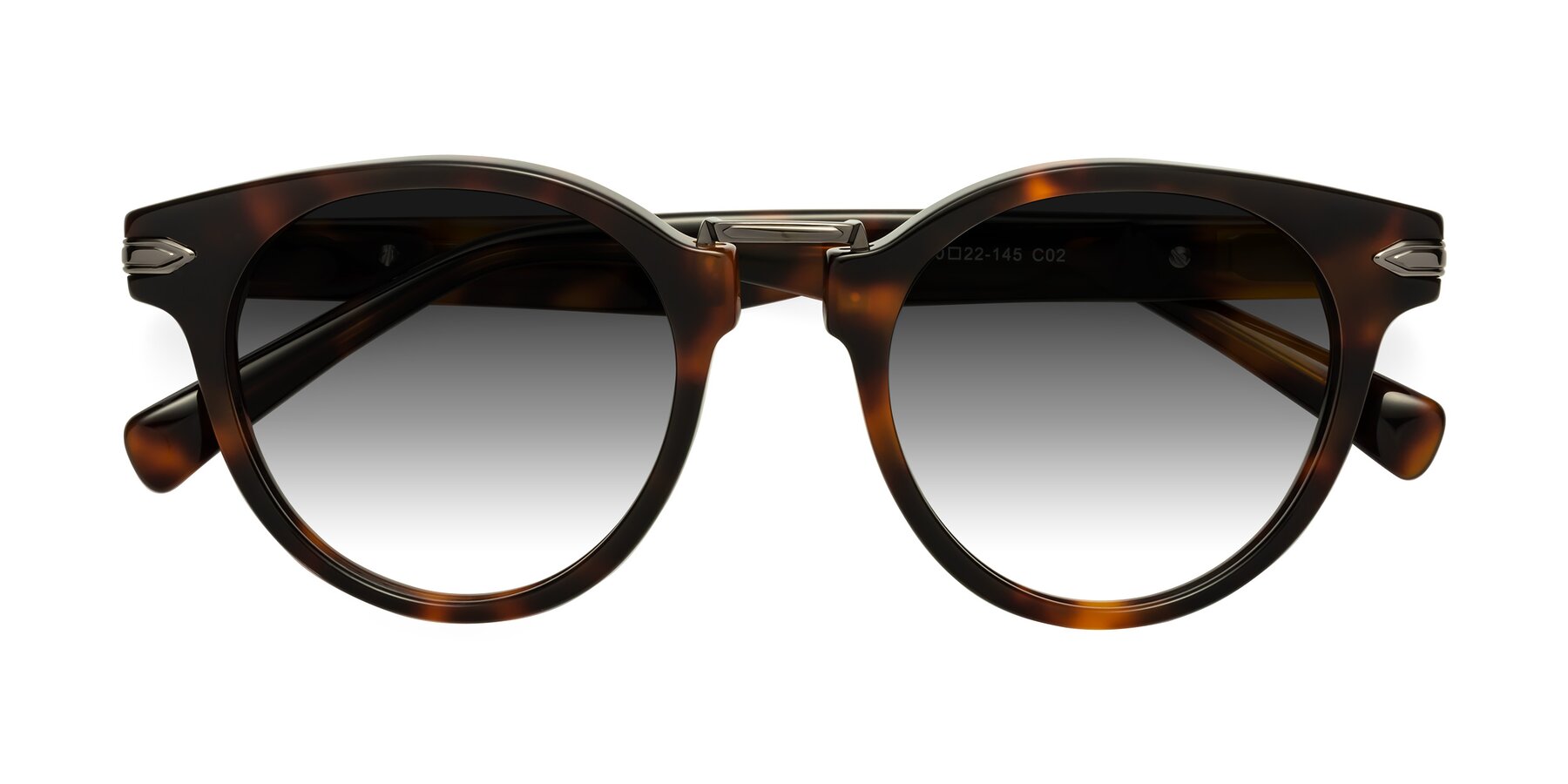 Folded Front of Alfonso in Tortoise with Gray Gradient Lenses