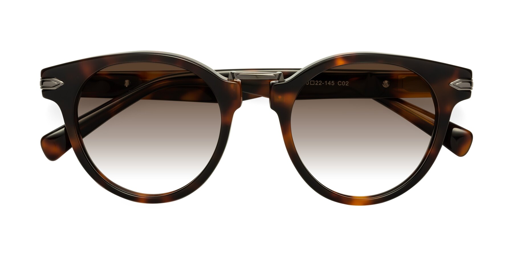 Folded Front of Alfonso in Tortoise with Brown Gradient Lenses