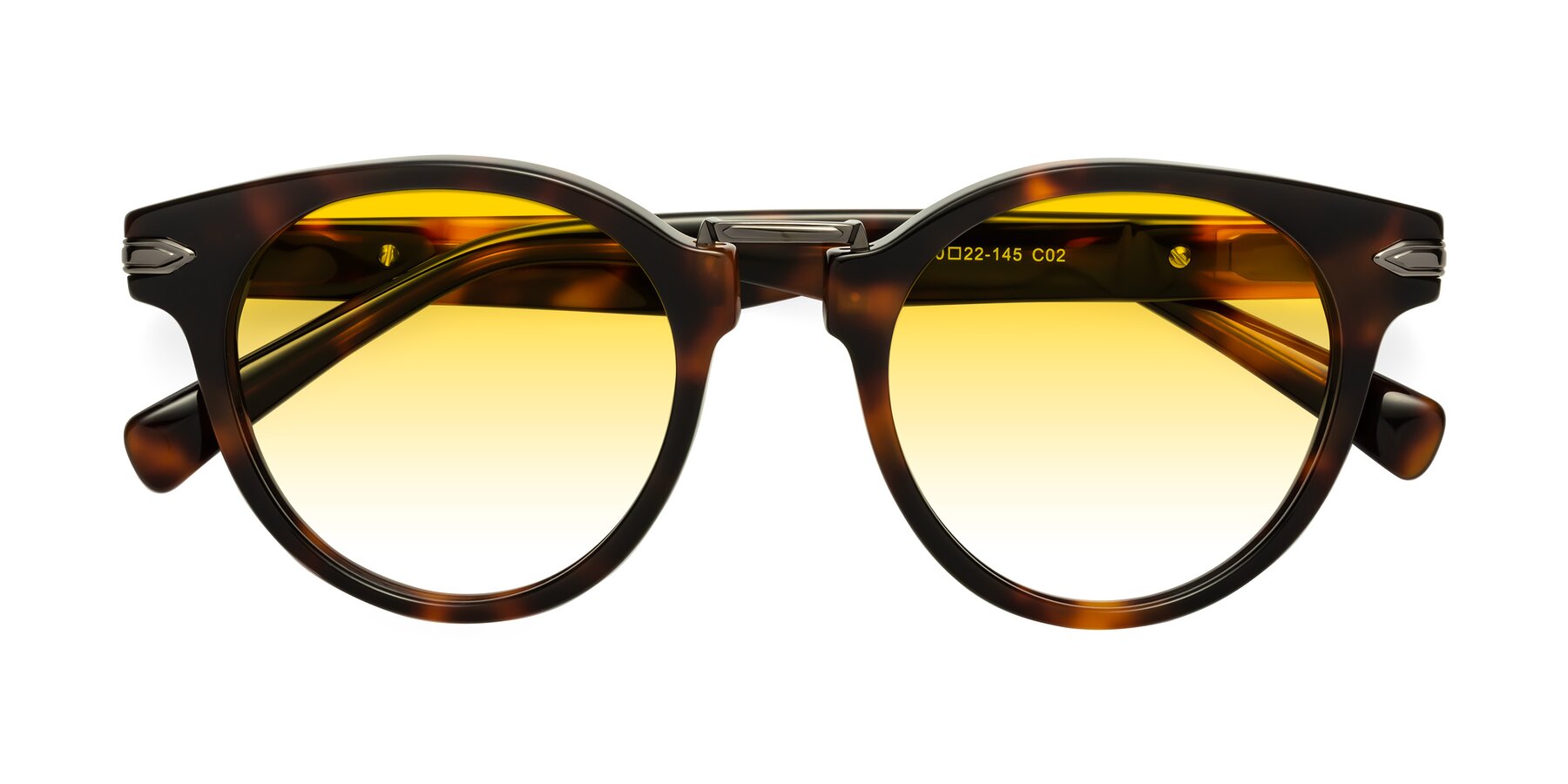 Folded Front of Alfonso in Tortoise with Yellow Gradient Lenses