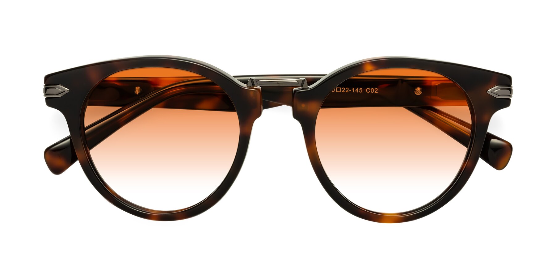 Folded Front of Alfonso in Tortoise with Orange Gradient Lenses