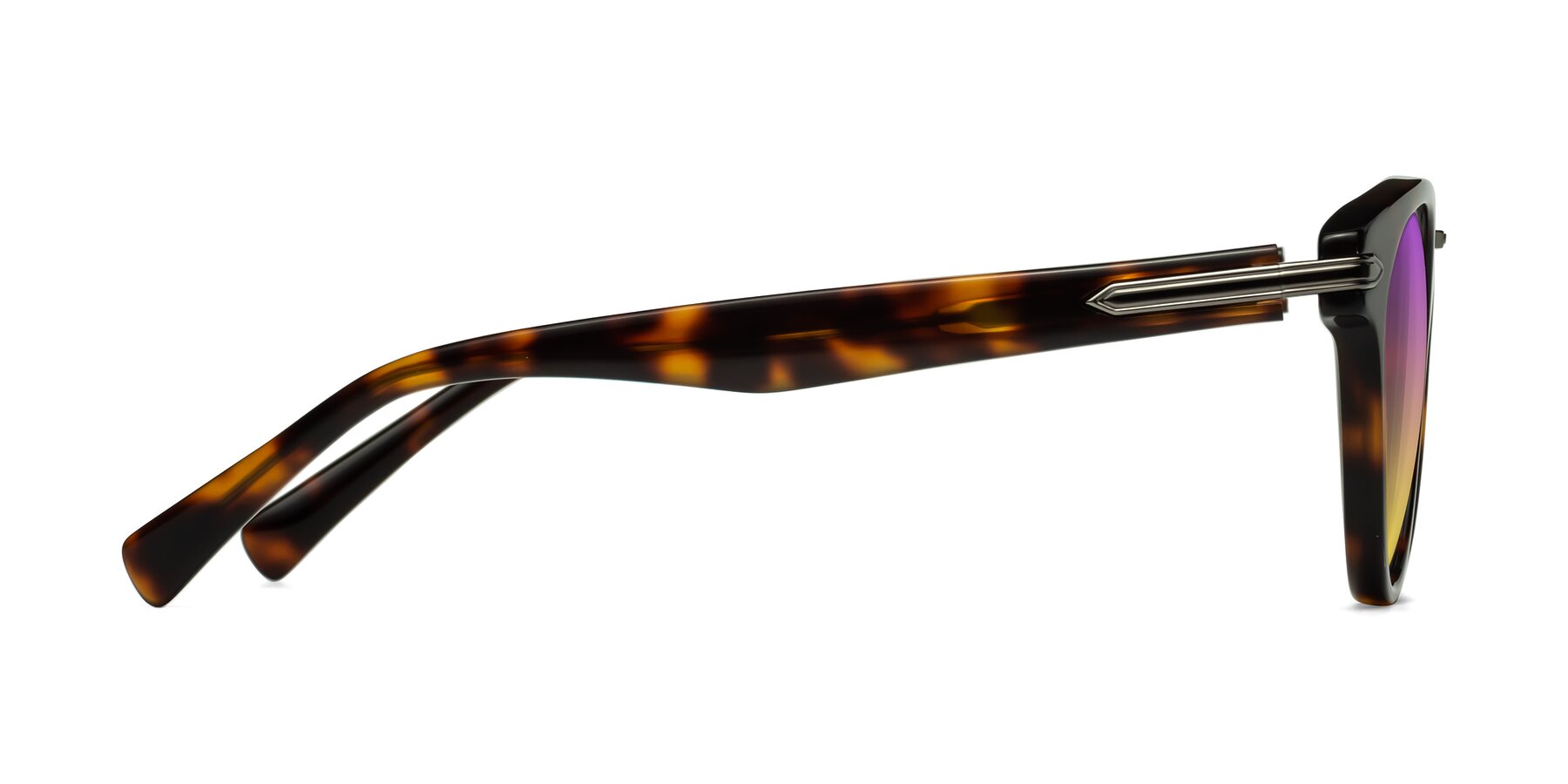 Side of Alfonso in Tortoise with Purple / Yellow Gradient Lenses