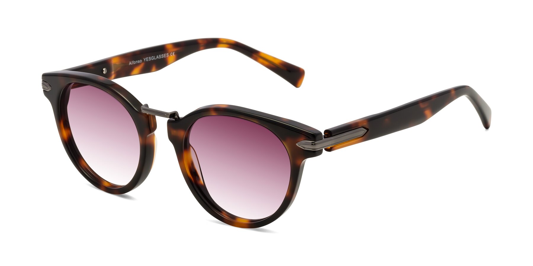 Angle of Alfonso in Tortoise with Wine Gradient Lenses