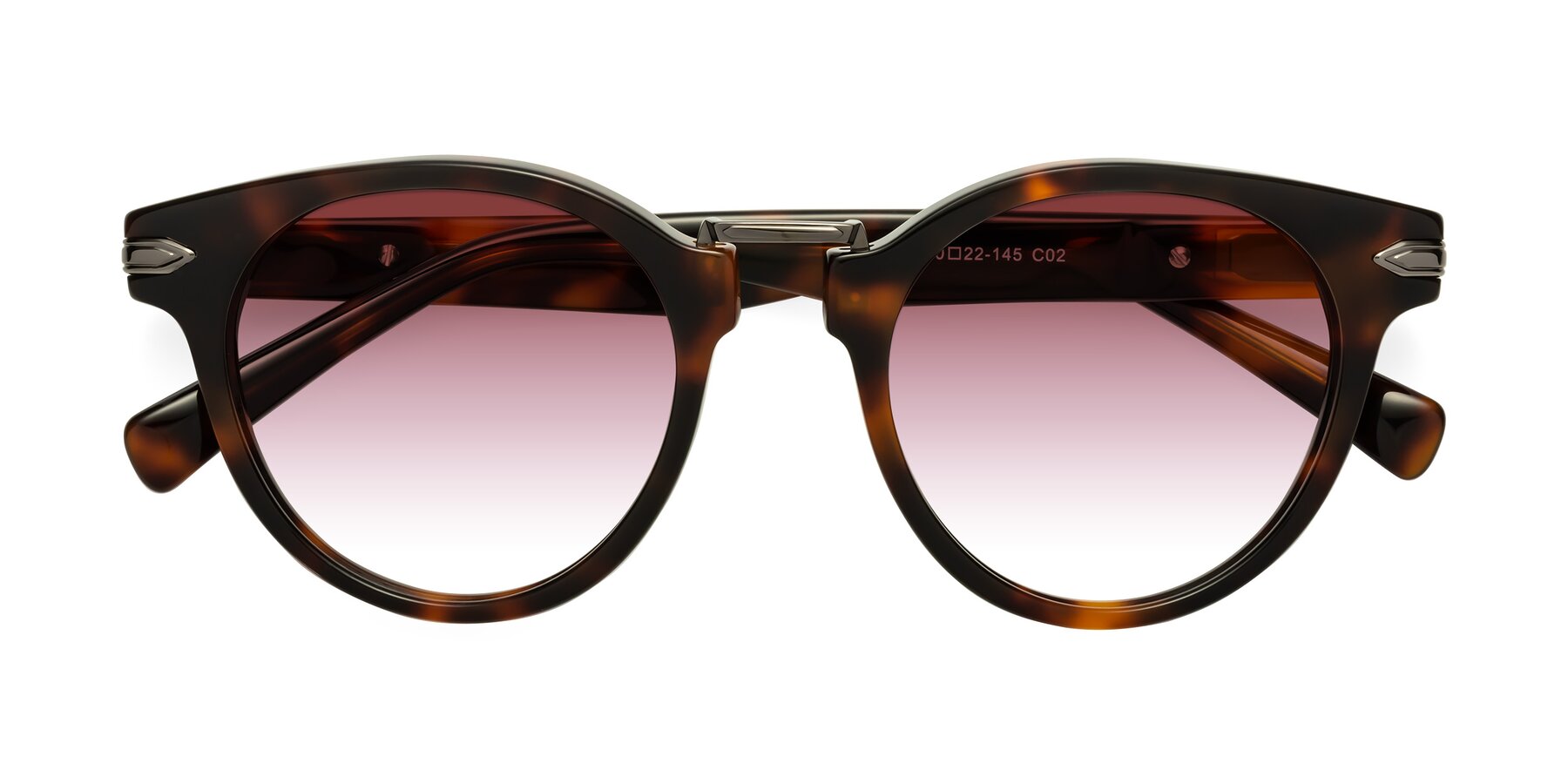 Folded Front of Alfonso in Tortoise with Garnet Gradient Lenses